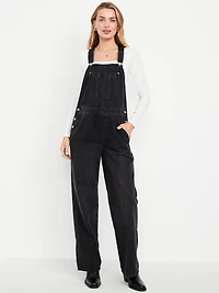 Baggy Wide-Leg Jean Overalls
