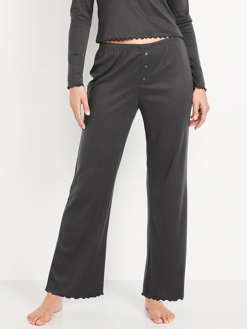 High-Waisted Cozy Rib Pajama Pants