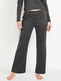 High-Waisted Cozy Rib Pajama Pants