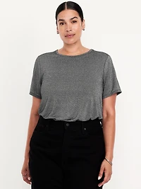 Luxe Crew-Neck Shine T-Shirt