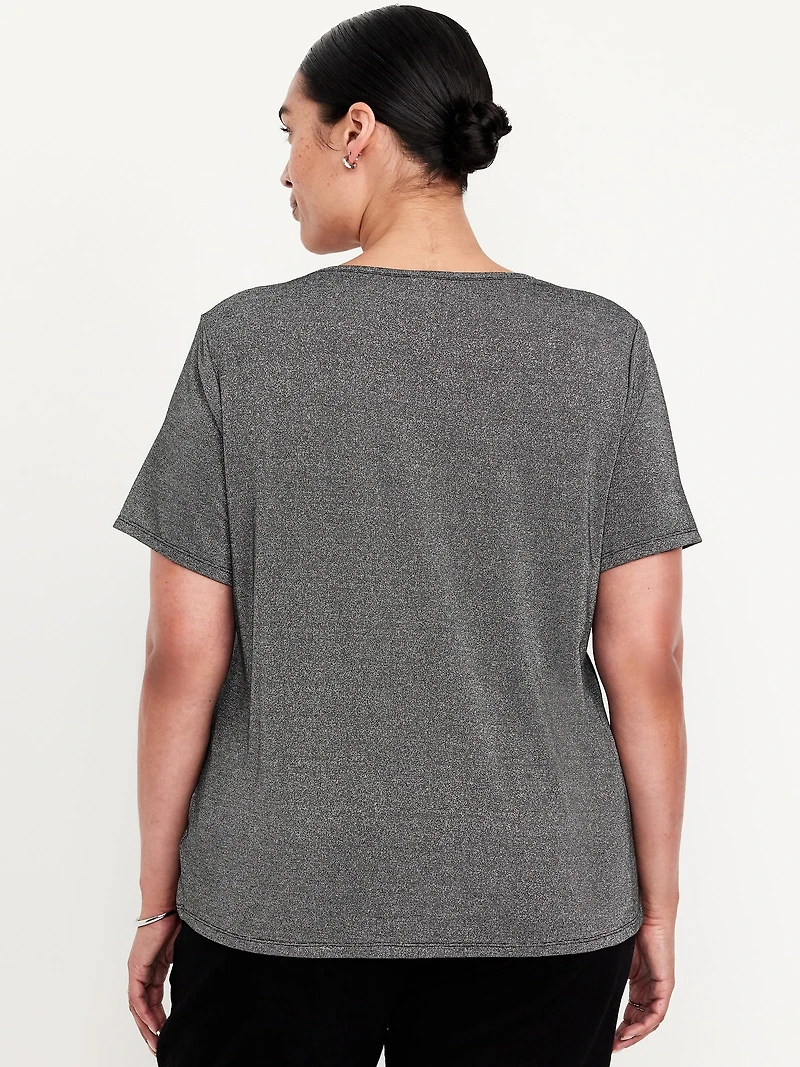 Luxe Crew-Neck Shine T-Shirt