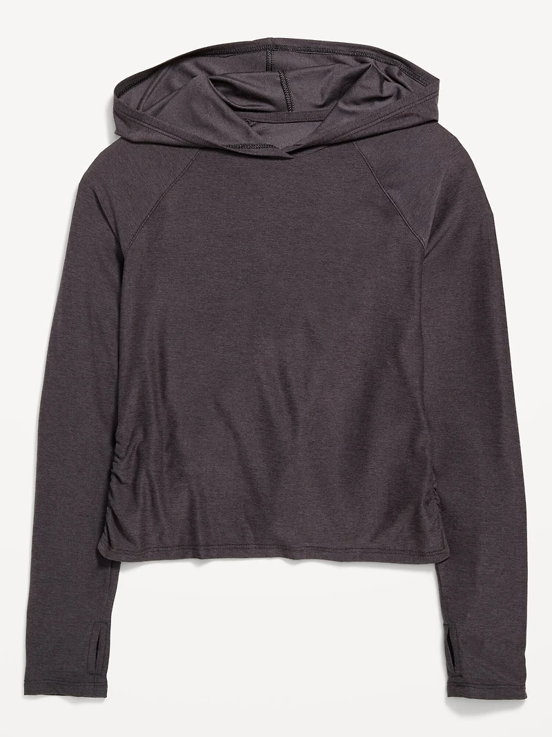 CloudMotion Side-Ruched Performance Hoodie for Girls