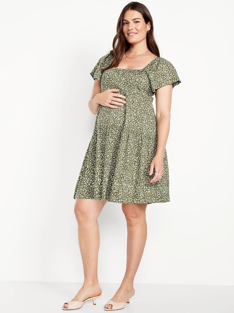 Maternity Square-Neck Mini Dress