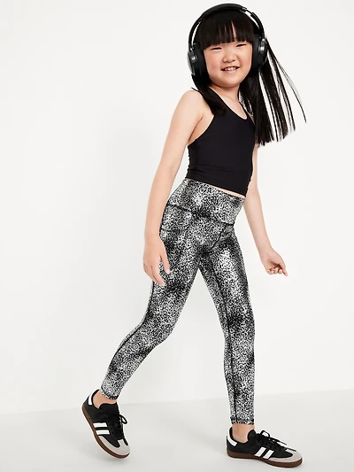 High-Waisted PowerSoft 7/8-Length Side-Pocket Leggings for Girls