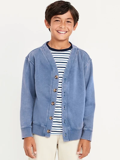 Washed Fleece Cardigan for Boys