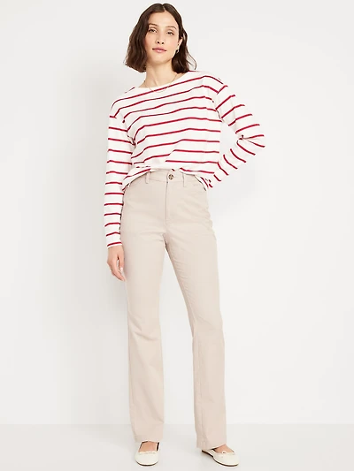 High-Waisted Uniform Boot-Cut Pants