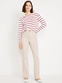 High-Waisted Uniform Boot-Cut Pants