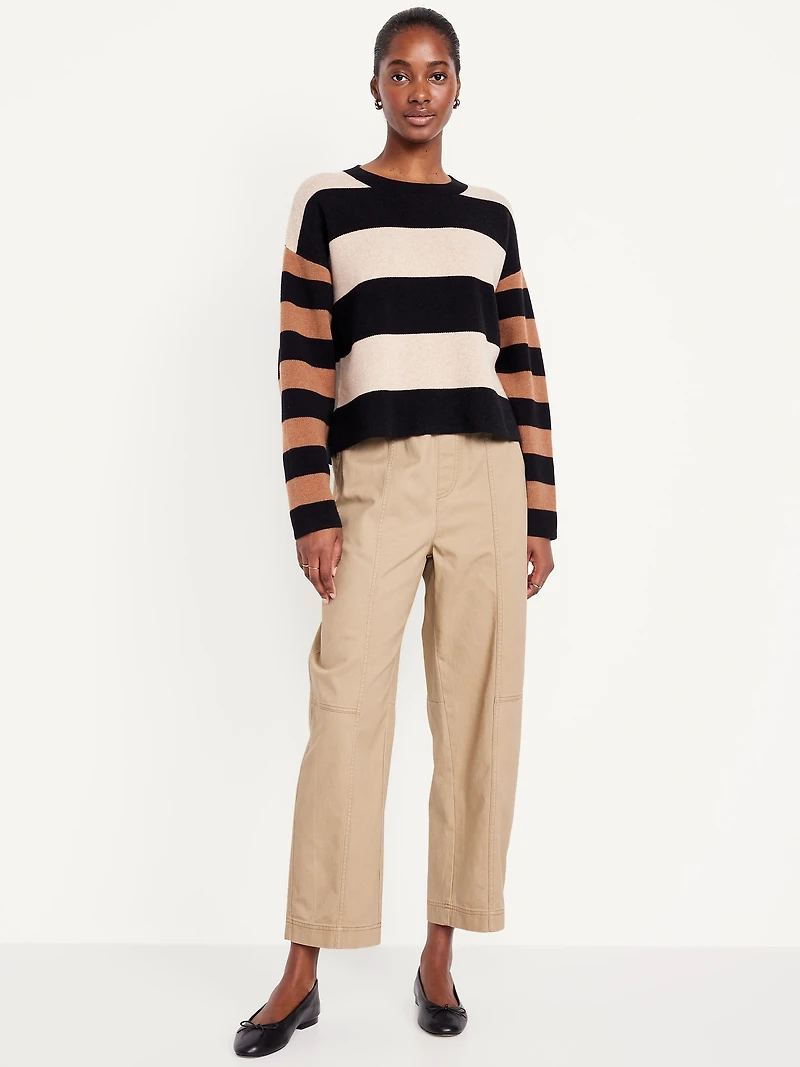 High-Waisted Barrel Ankle Pants