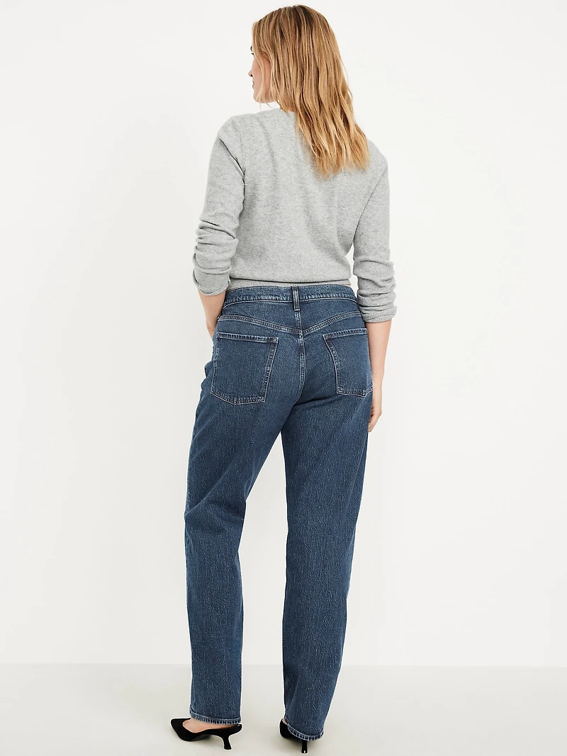 Mid-Rise Slouchy Straight Jeans