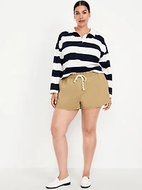 Mid-Rise Twill Volume Shorts