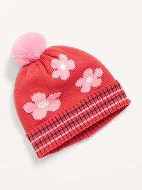 Pom-Pom Beanie for Toddler Girls