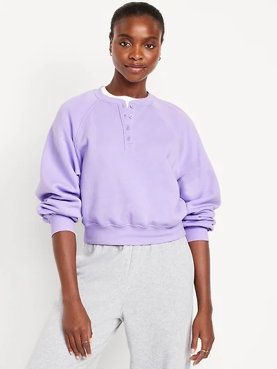 SoComfy Oversized Button-Front Sweatshirt