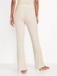 High-Waisted Cozy Waffle Flare Pants