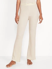 High-Waisted Cozy Waffle Flare Pants