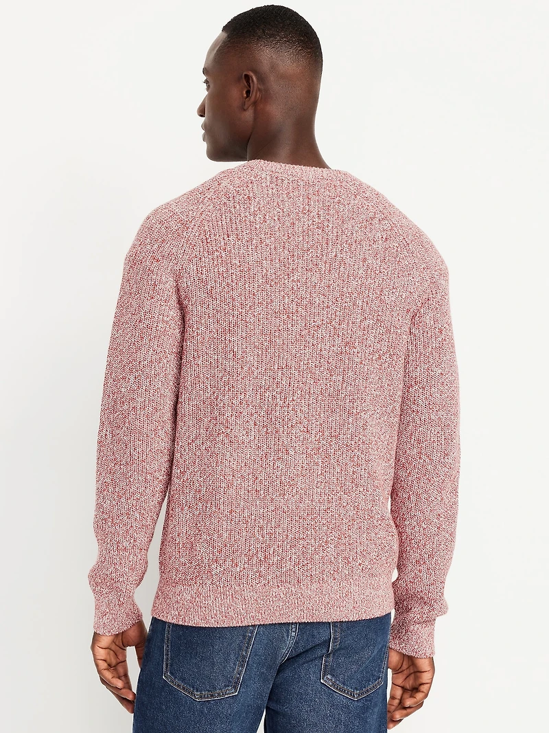 Crew-Neck Shaker-Stitch Sweater
