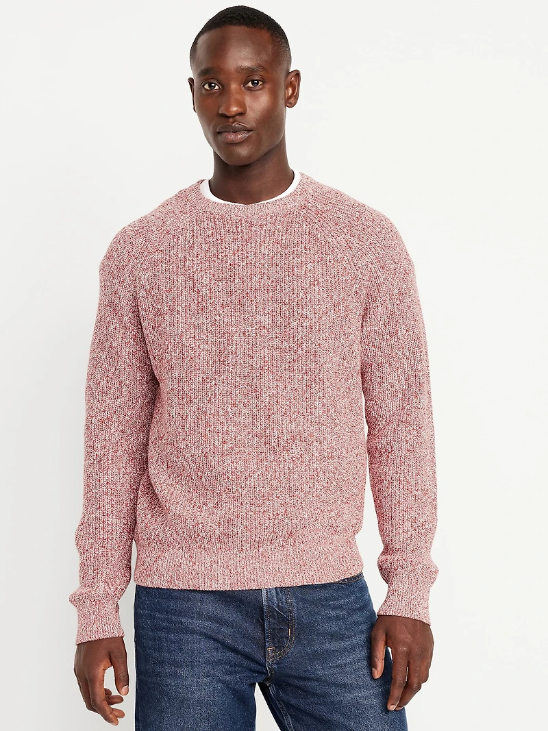 Crew-Neck Shaker-Stitch Sweater