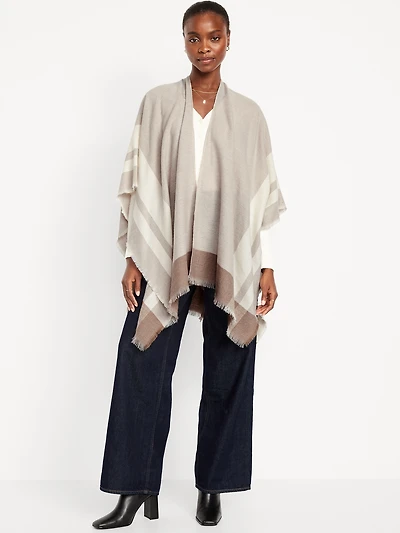 Flannel Fringe Poncho