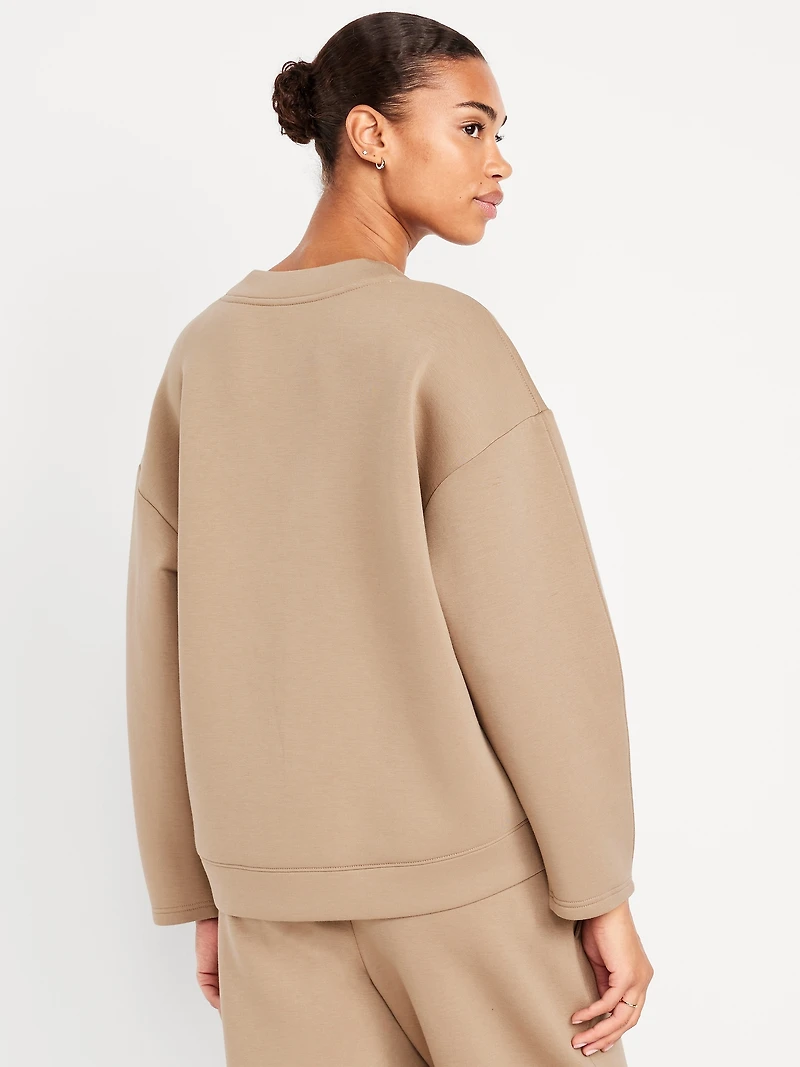 Bounce Fleece V-Neck Cocoon Sweatshirt