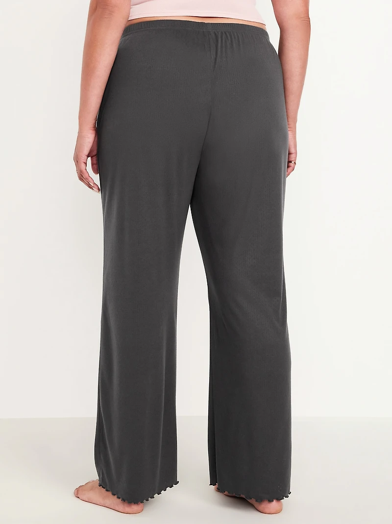 High-Waisted Cozy Rib Pajama Pants