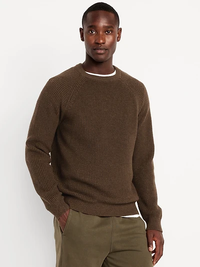 Crew-Neck Shaker-Stitch Sweater