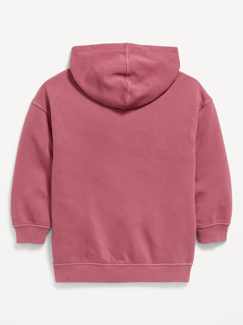 Oversized Graphic Tunic Pullover Hoodie for Girls