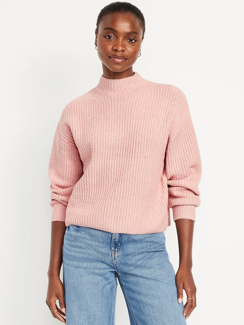 SoSoft Cropped Mock-Neck Sweater