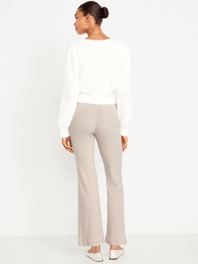 High-Waisted Fashion Ribbed Flare Leggings