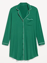 Long-Sleeve Knit Sleep Shirt