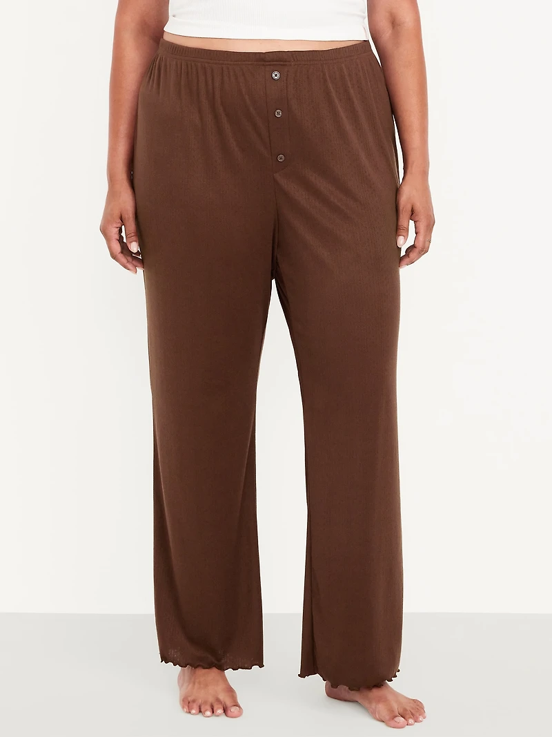 High-Waisted Cozy Rib Pajama Pants