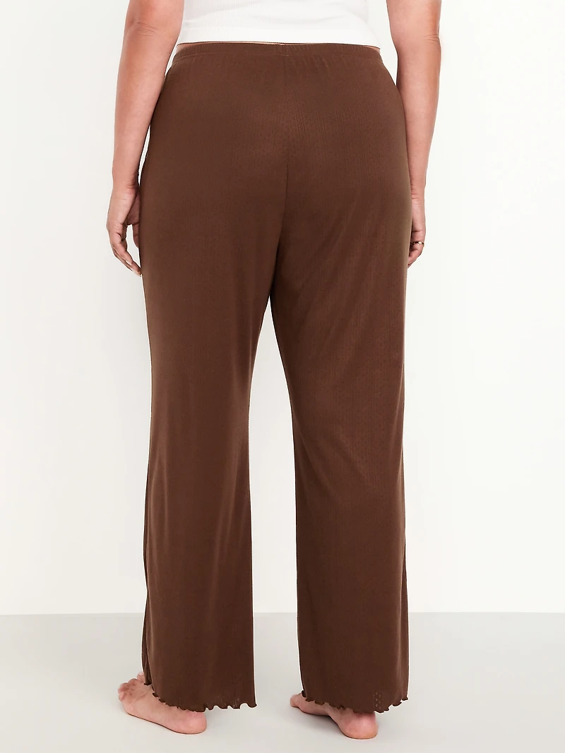 High-Waisted Cozy Rib Pajama Pants