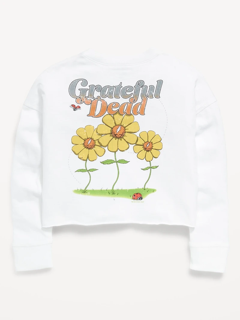 Grateful Dead™ Long-Sleeve Cropped T-Shirt for Girls