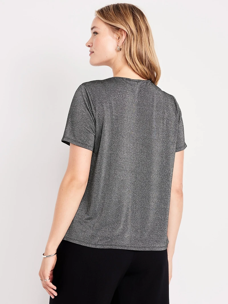 Luxe Crew-Neck Shine T-Shirt