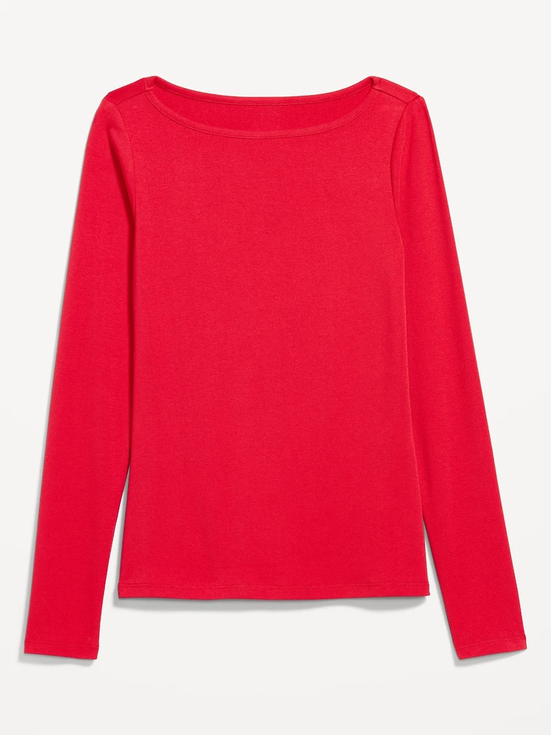 Snug Long-Sleeve Boatneck T-Shirt