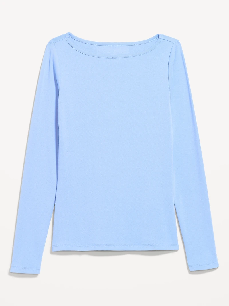 Snug Long-Sleeve Boatneck T-Shirt