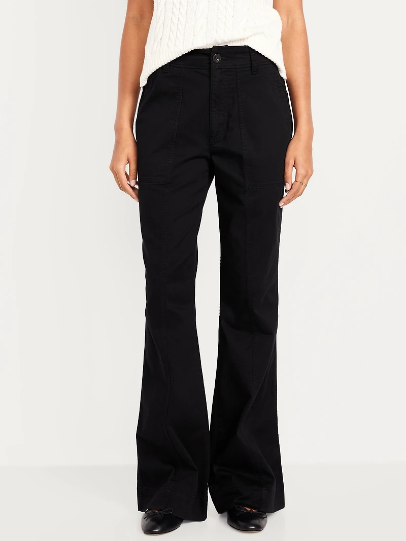Mid-Rise Flare Pants