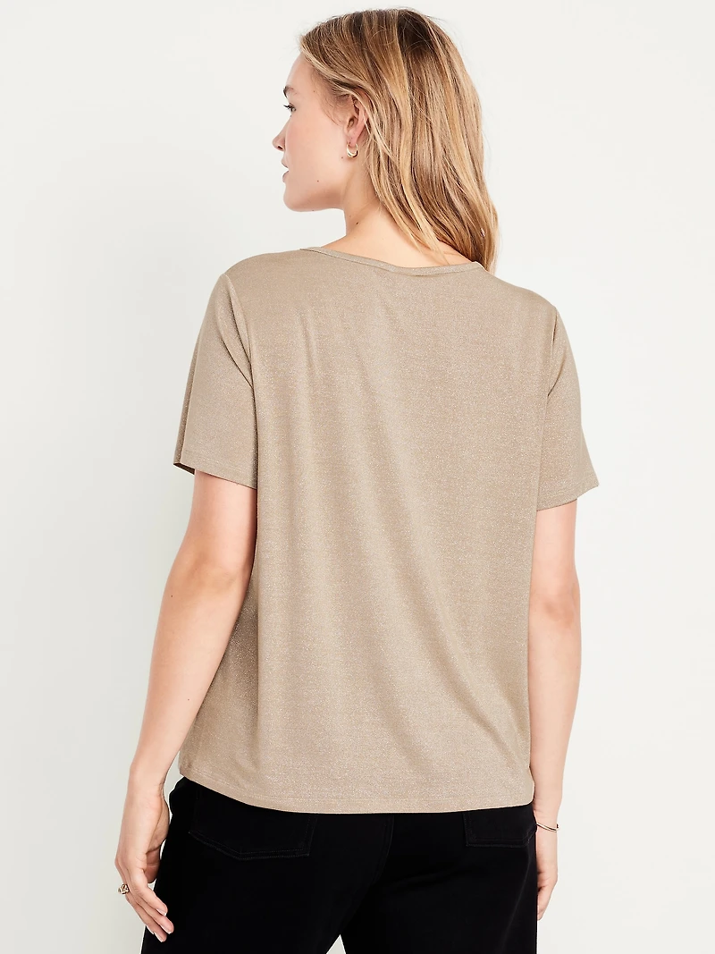 Luxe V-Neck Shine T-Shirt
