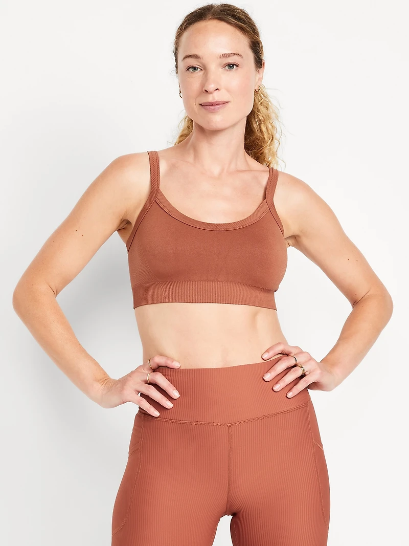 Light Support Fluid Seamless Ribbed Sports Bra