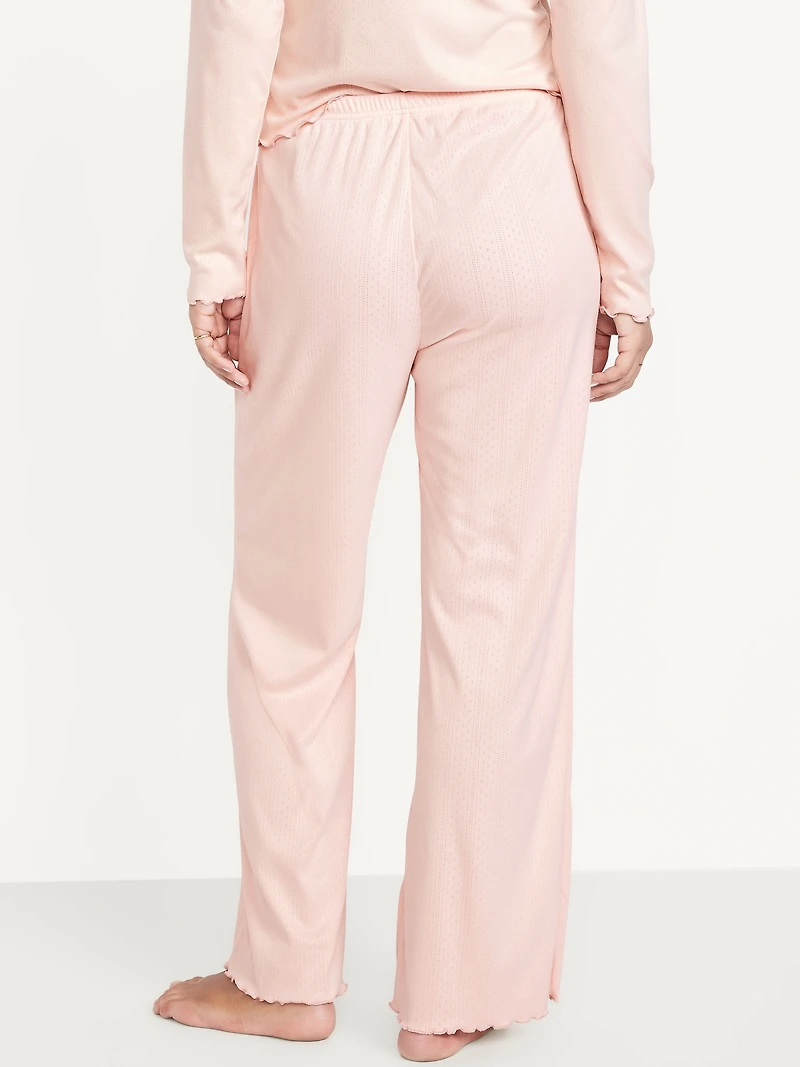 High-Waisted Cozy Rib Pajama Pants