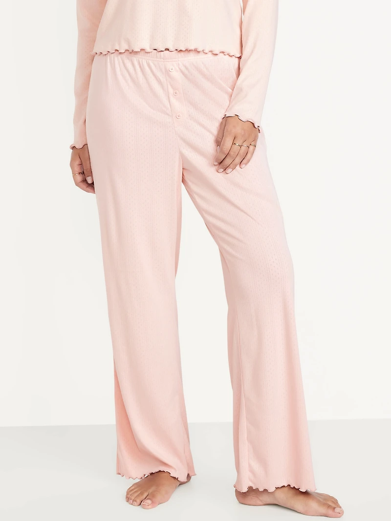 High-Waisted Cozy Rib Pajama Pants