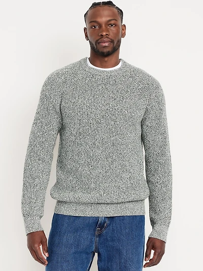 Crew-Neck Shaker-Stitch Sweater