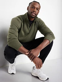 Sweater-Knit Fleece Quarter-Zip Pullover