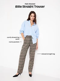 High-Waisted Billie Straight Ankle Trouser