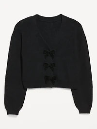 SoSoft V-Neck Bow-Front Cardigan Sweater