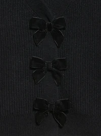 SoSoft V-Neck Bow-Front Cardigan Sweater