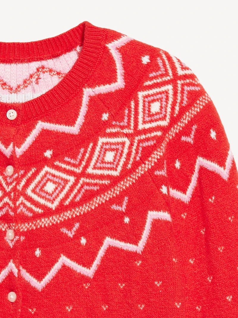SoSoft Cropped Fair Isle Cardigan Sweater