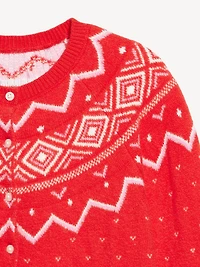 SoSoft Cropped Fair Isle Cardigan Sweater
