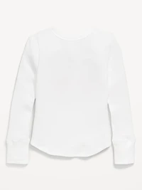 Long-Sleeve Logo Graphic Thermal-Knit T-Shirt for Girls