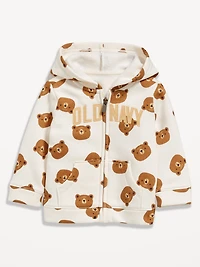 Printed Logo-Graphic Zip Hoodie for Baby