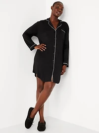 Long-Sleeve Knit Sleep Shirt