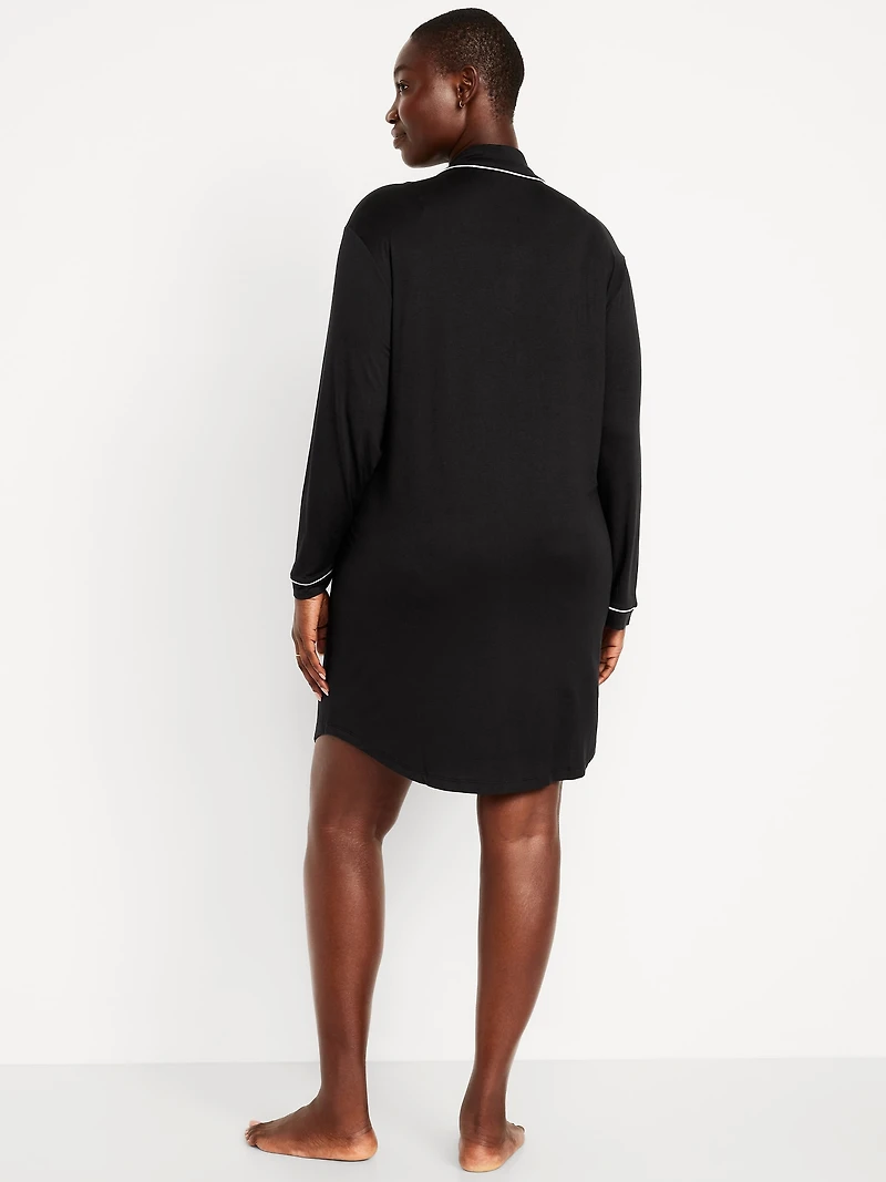 Long-Sleeve Knit Sleep Shirt